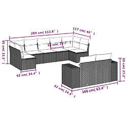 Avis Maison Chic Salon de jardin avec coussins 9 pcs, Ensemble Tables et chaises de jardin, beige résine tressée -GKD965669