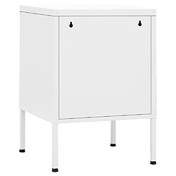 Acheter vidaXL Tables de chevet 2 pcs Blanc 35x35x51 cm Acier