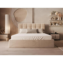 Acheter Lit coffre 160 x 200 cm - Velours - Beige + Matelas - MIRDAL de Pascal Morabito