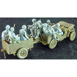 Avis Bronco Models Maquette Voiture Maquette Camion British Airborne Troops Riding In 1/4 Ton Truck And Trailer