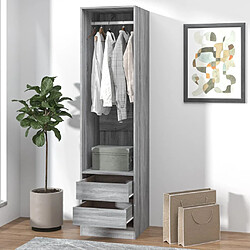 vidaXL Armoire avec tiroirs Sonoma gris 50x50x200 cm Bois d'ingénierie 