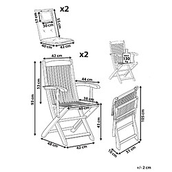 Avis Beliani Lot de 2 chaises Bois Gris graphite MAUI