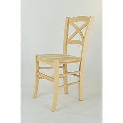 Tommychairs - Set 2 chaises Cross pour la Cuisine et Bar, Structure en Bois de hêtre Poli Non traité 100% Naturel et Assise en Bois