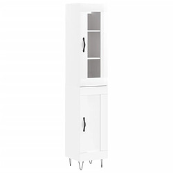 vidaXL Buffet haut Blanc brillant 34,5x34x180 cm Bois d'ingénierie