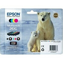 Epson 26XL C13T26364510 Pack 4 Cartouches Noir/couleurs (Ours polaire)