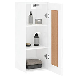 Avis vidaXL Armoire murale blanc brillant 34,5x34x90 cm bois d'ingénierie