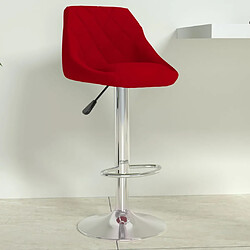 vidaXL Tabouret de bar Rouge bordeaux Velours 