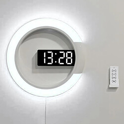 Décoratif Électronique 7 Couleurs Numérique Home Decor 3D 12 "LED Horloge Murale Télécommande Nuit Température 12-pouces sonnent creux miroir horloge