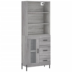 vidaXL Buffet haut Sonoma gris 69,5x34x180 cm Bois d'ingénierie