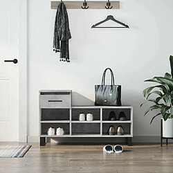 Maison Chic Armoire à Chaussures Gris béton,Meuble de Rangement à Chaussures 102x36x60 cm Bois d'ingénierie -MN60894