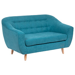 Atmosphera, Createur D'Interieur Canapé Retro 2 places bleu canard - ATMOSPHERA