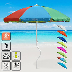 Parasol de plage léger visser protection uv GiraFacile 200 cm Ermes, Couleur: Multicolore GF 