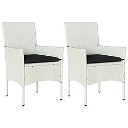 Maison Chic Lot de 2 Chaises de jardin avec coussins | chaises Relax d'extérieur blanc résine tressée -GKD67746