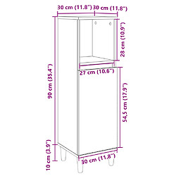 vidaXL Armoire salle de bain chêne sonoma 30x30x100 cm pas cher