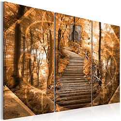 Decoshop26 Tableau toile de décoration murale impression premium en 3 parties sur châssis en bois motif Escalier vers le ciel 120x80cm 11_0017526 