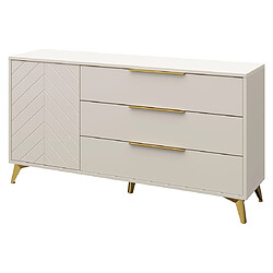 Bestmobilier Boccioni - buffet bas - beige - 154 cm