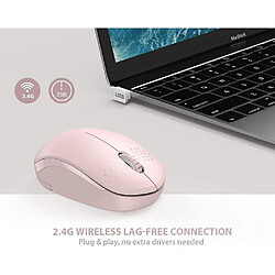 Avis Universal Wireless Mouse, 2.4g Noiseless Mouse With Usb Receiver Portable Computer Mice(Pink)