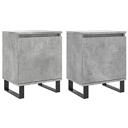 Maison Chic Lot de 2 Tables de chevet - Tables de Nuit gris béton 40x30x50 cm bois d'ingénierie