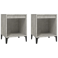 Maison Chic Lot de 2 Tables de chevet,Table de nuit,Table d'appoint pour salon Gris béton 40x35x50 cm -MN51837