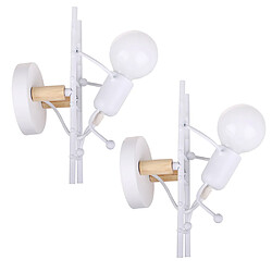 Stoex Lot de 2 Créative Applique Murale Petit Gens de Fer, Lampe de Mur Style Simple Industrielle Lumière Interieur Enfant Bar Chambre Cuisine Restaurant Lot de 2 Créative Applique Murale Petit Gens de Fer, Lampe de Mur Style Simple Industrielle Lumière Interieur Enfant Bar Chambre Cuisine Restaurant Blanc