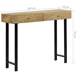 vidaXL Table console Bois de manguier massif 102x30x79 cm pas cher