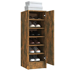 Avis vidaXL Meuble à chaussures Chêne fumé 32x35x92 cm Bois d'ingénierie