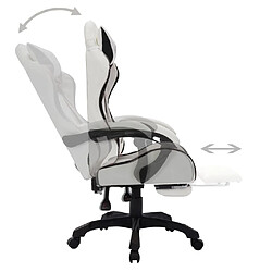 Maison Chic Chaise de jeu vidéo avec LED, Chaise gaming, Fauteuil gamer d'ordinateur,Chaise de Bureau RVB Noir et blanc Similicuir -GKD31365 pas cher