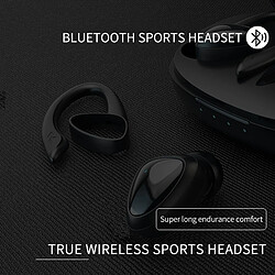 Avis Universal Écouteurs Bluetooth 5.0 avec boîtier de recharge Écouteurs sans fil 9D Stéréo Sport Bouchons d'oreille étanches Bouchons d'oreille avec microphone(Le noir)