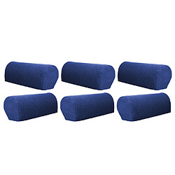 Ensemble de 6 couvre-accoudoirs de canapé en flanelle pour meubles, bleu foncé