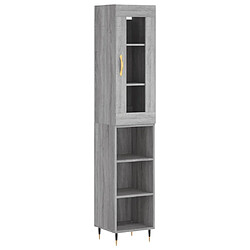 Maison Chic Buffet,Meuble de Rangement,commode pour salon,Cuisine Sonoma gris 34,5x34x180 cm Bois d'ingénierie -MN81098