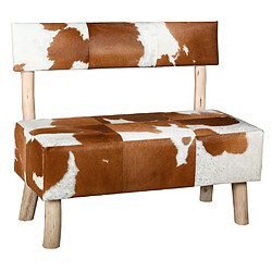 Aubry Gaspard Banc en peau de vache et eucalyptus. Banc en peau de vache et eucalyptus