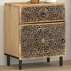 Maison Chic Table de chevet, Table de Nuit, Meuble de Rangement 50x33x60 cm bois de manguier massif