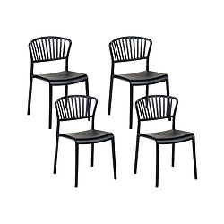 Beliani Lot de 4 chaises Matière synthétique Noir GELA