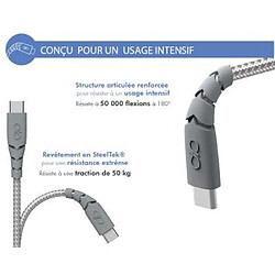 Avis BIGBEN Câble Ultra-renforcé USB A/USB C 1,2m 3A Garanti à vie Gris - 100% Plastique recyclé Force Power