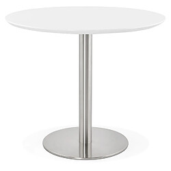 Alterego Petite table de bureau / à diner ronde 'INDIANA' blanche - Ø 90 cm