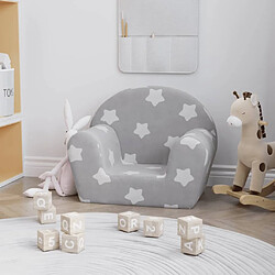 vidaXL Canapé pour enfants gris clair avec étoiles peluche douce