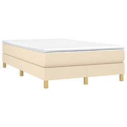 Avis Maison Chic Lit Adulte - Lit simple Lit à sommier tapissier avec matelas moelleux - Meuble de Chambre - Crème 120x200 cm Tissu -MN80368