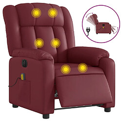 Maison Chic Fauteuil Relax pour salon, Fauteuil de massage inclinable électrique rouge bordeaux -GKD84283