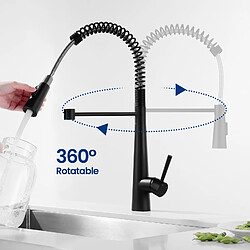 Acheter Mitigeur Cuisine à Ressort Cecipa max avec 3 Modes de Sortie D'eau - Mitigeur de Evier Noir avec Douchette Extractible Pivotant à 360°,EU Modèle