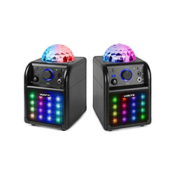 Fenton SONO ENCEINTE PORTABLE 8" PARTY KARAOKE SUR BATTERIE /SD/USB/BT/MP3 + MICRO EFFETS LEDS RGB + Télécommande pour la fête en KARAOKE