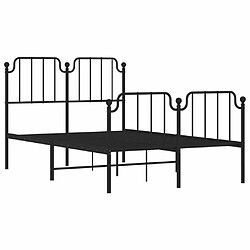 Acheter Maison Chic Cadre/structure de lit métal et tête de lit + pied de lit pour adulte - Lit Moderne Chambre noir 120x200 cm -MN85479