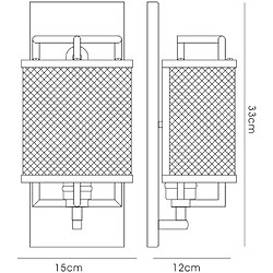 Avis Luminaire Center Applique murale Parker 1 Ampoule E27 Weatherouge Zinc/nickel brossé