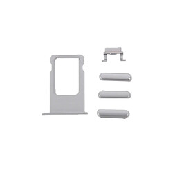 Wewoo Pour iPhone 6 Plus couverture argent arrière + plateau de carte + touche de contrôle du volume + bouton d'alimentation + commutateur de sourdine Vibrator Key + signe Couvercle de boîtier complet pièce détachée 6 en 1 pas cher