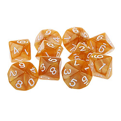 10pcs Dix Faces De Dés D10 Jouant D & D Jeux Rpg Parti Dés Café