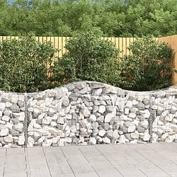 vidaXL Paniers à gabions arqués 7 pcs 200x50x80/100 cm Fer galvanisé 