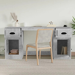 Avis Maison Chic Bureau avec armoire de rangement,Table de travail,Table d'étude gris béton bois d'ingénierie -GKD64582