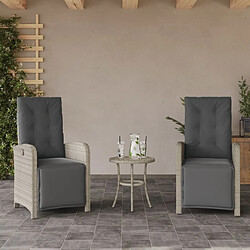 vidaXL Chaises inclinables de jardin lot de 2 avec repose-pied rotin 