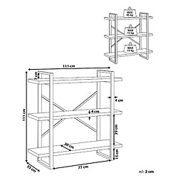 Avis Beliani Bibliothèque 3 étagères Bois clair TIMBER