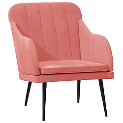 vidaXL Fauteuil Rose 63x76x80 cm Velours