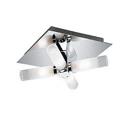 Luminaire Center Plafonnier salle de bains chrome IP44 4 Ampoules